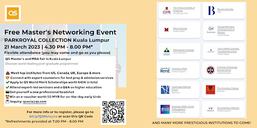 QS Kuala Lumpur's In-Person Master's & MBA Fair (Education Exhibition)