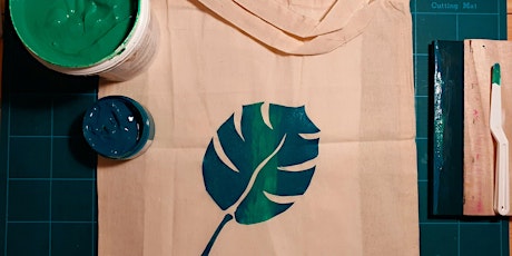 Silkscreen printing Tote bag Botanical themed design primary image