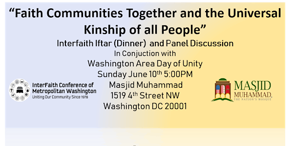 “Faith Communities Together and the Universal Kinship of all People" Interfaith Panel and Iftar (Dinner)