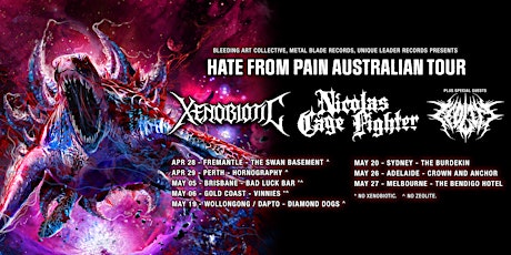 HATE FROM PAIN AUSTRALIAN TOUR - MELBOURNE primary image