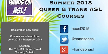 Primaire afbeelding van Summer 2018 Queer & Trans ASL Courses