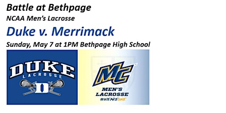 Battle at Bethpage- Duke v. Merrimack- Men's NCAA Lacrosse
