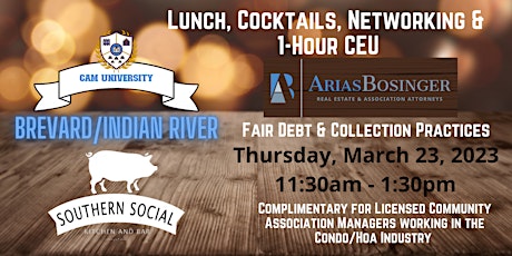 VERO BEACH CAM U Lunch and CEU: Fair Debt and Collection Practices