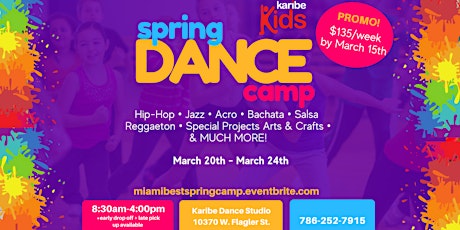 Primaire afbeelding van Spring Break Dance Camp at KaribeKids (Ages 4-14)