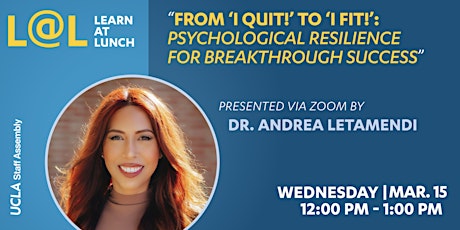 Learn@Lunch: Psychological Resilience for Breakthrough Success primary image