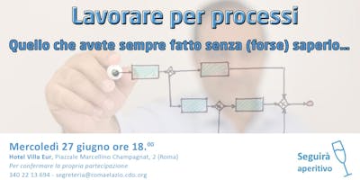 LAVORARE PER PROCESSI. Quello che avete sempre fatto senza (forse) saperlo LAVORARE PER PROCESSI. Quello che avete sempre fatto senza (forse) saperlo