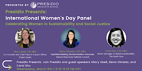 Imagen principal de Presidio Presents: International Women's Day Panel