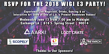 WIGI E3 '18 Party! Magic, Music and Art! primary image