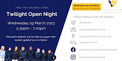 Twilight Open Night at Valley View Secondary School