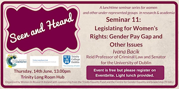 WiRI Seen and Heard Seminar with Ivana Bacik