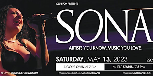 SONA - Artists You Know. Music You Love. With special guest Scott Bell