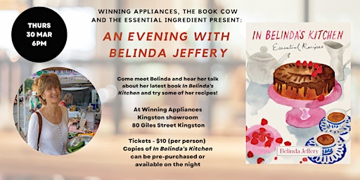 An evening with Belinda Jeffery in Kingston, Canberra