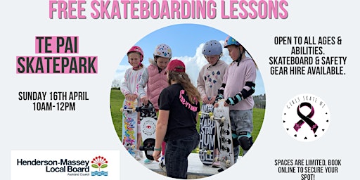 Girls Skate NZ Skateboard Clinic - Te Pai Skatepark