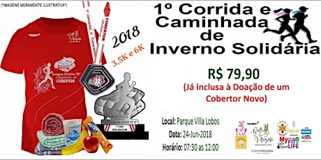 Imagem principal do evento 1º Corrida e Caminhada de Inverno - 2018, Campanha do Cobertor