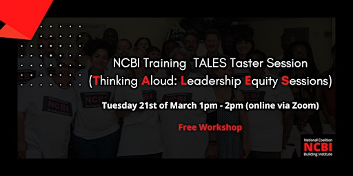 TALES Taster Session (Thinking Aloud: Leadership Equity Sessions)