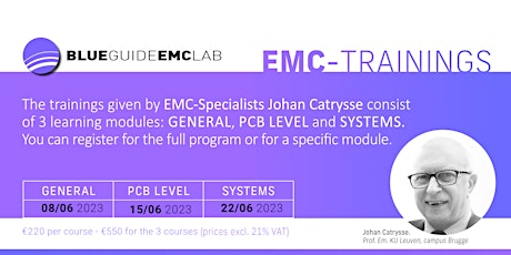 EMC-Trainings by Johan Catrysse, English, Session 1 2023 primary image