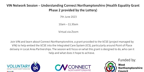 VIN Network Session – Understanding Connect Northamptonshire (Health Equali primary image