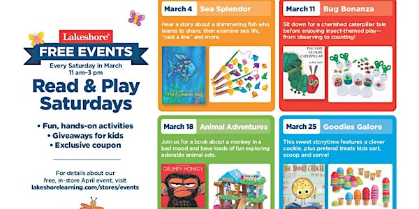 Free Read & Play Saturdays Kids Events (Chery Hill)