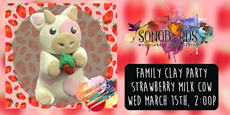 Family Clay Party at Songbirds- Strawberry Milk Cow (ages 7+)