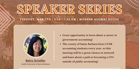 Weekly Meeting for 3/7: Speaker Series- Betsy Schaffer