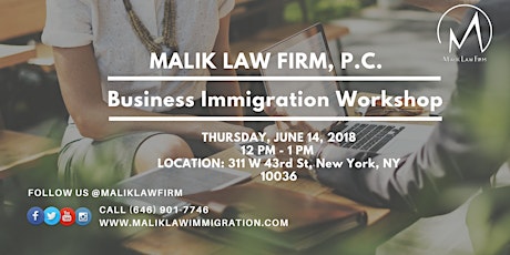 Business Immigration Workshop - June 14, 2018 primary image