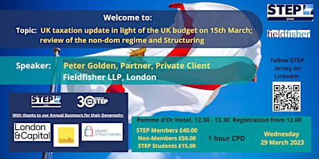 UK taxation update in light of the UK budget on 15th March; primary image