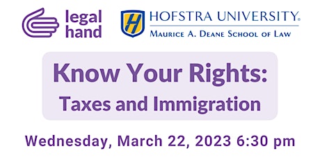 Know Your Rights:  Taxes and Immigration primary image
