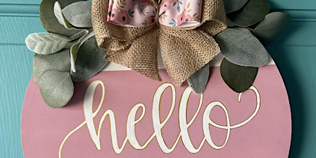 DIY Hello Spring Sign at Brew Coffee & Tap House