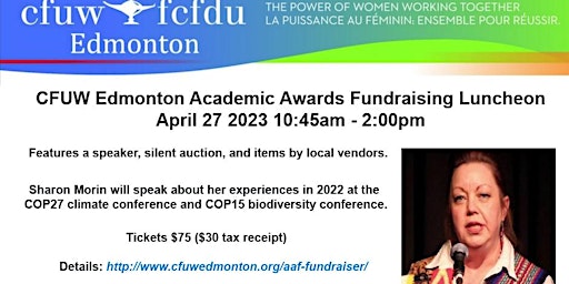 CFUW Edmonton Academic Awards Fundraising Luncheon April 27