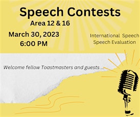 Toastmasters Area 12 & 16 Spring Contests