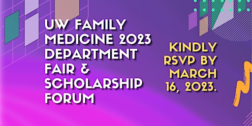 2023 UW Family Medicine Department Fair & Scholarship Forum &  After-Party!