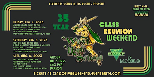 West High Class of “1988” Reunion Weekend