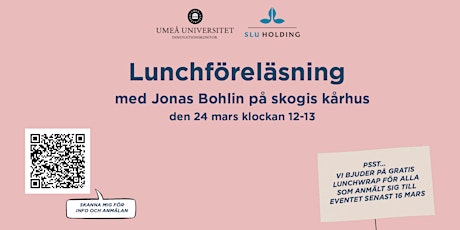 Lunchföreläsning: med forskaren och entreprenören Jonas Bohlin primary image