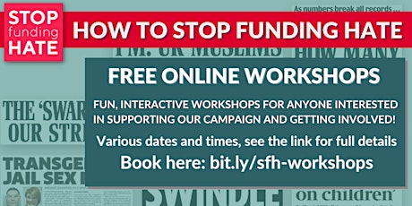 How To Stop Funding Hate - Online Workshops 8 June 2023