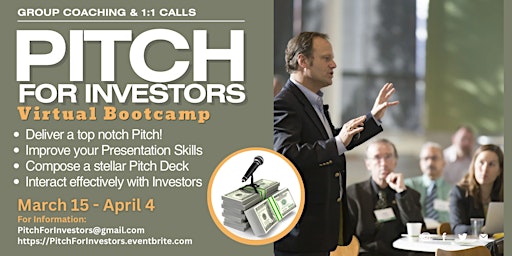 Pitch For Investors -  (4 Weeks )Virtual Bootcamp