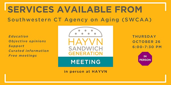 Sandwich Generation Group:  Services from CT Agency on Aging (SWCAA)