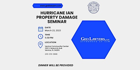 Hurricane Ian Property Damage Dinner  Seminar 3/23