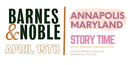 Barnes & Noble Annapolis Maryland | Story Time Event with Sophia Katina
