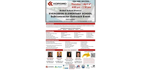 Korsmo & Bethel School District Evergreen ES Subcontractor Outreach Event