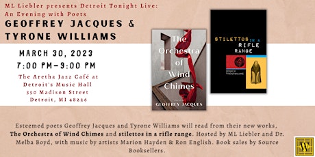 Hauptbild für An Evening with Poets Geoffrey Jacques and Tyrone Williams