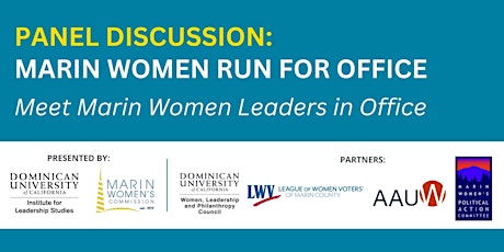 Panel Discussion: Marin Women Run for Office