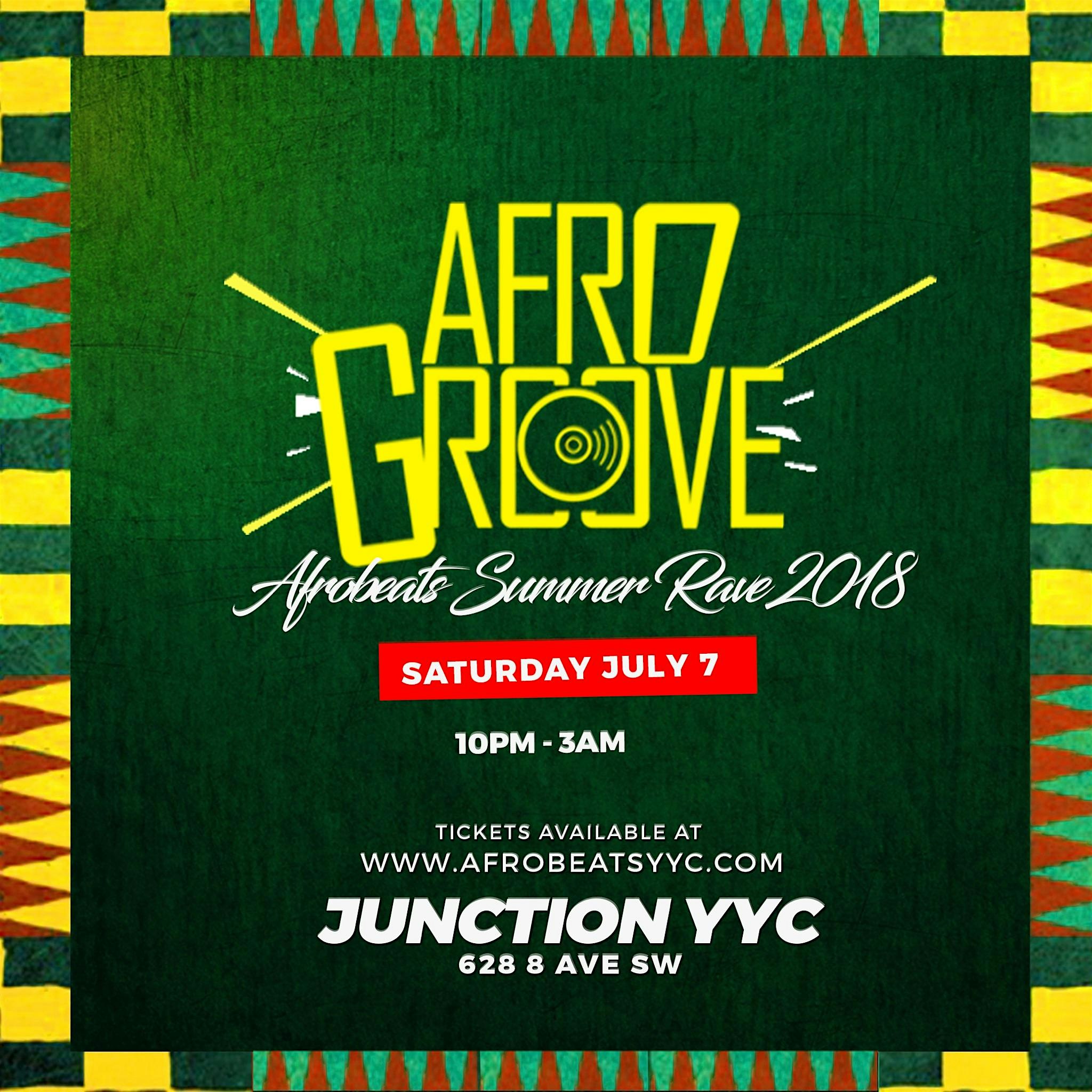 AFROGROOVE: SUMMER RAVE 2018 event poster