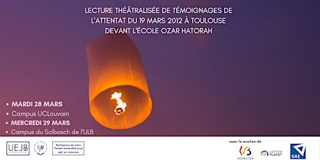 Lecture théâtralisée - témoignages de l'attentat d'Ozar Hatorah à Toulouse