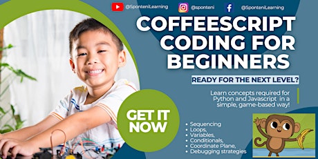 Intermediate Coding class for kids (ages 8-14) Coffeescript Coding