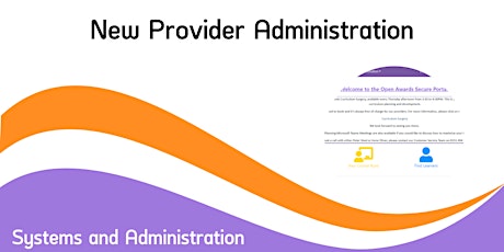 New Provider Administration Training