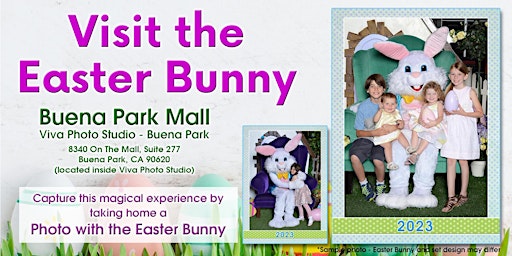 Easter Bunny Photos 2023 at Buena Park Mall (April 1 to April 8)