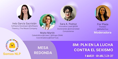 Mesa Redonda 8M: PLN en la lucha contra el sexismo primary image