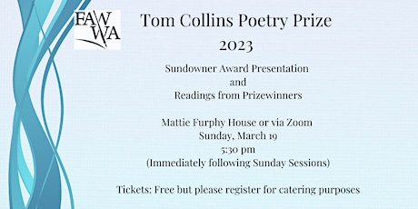 Imagem principal do evento Tom Collins Poetry Prize 2023 Sundowner