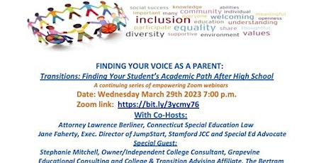 Finding Your Voice as a Parent Webinar: College & Postsecondary Transition