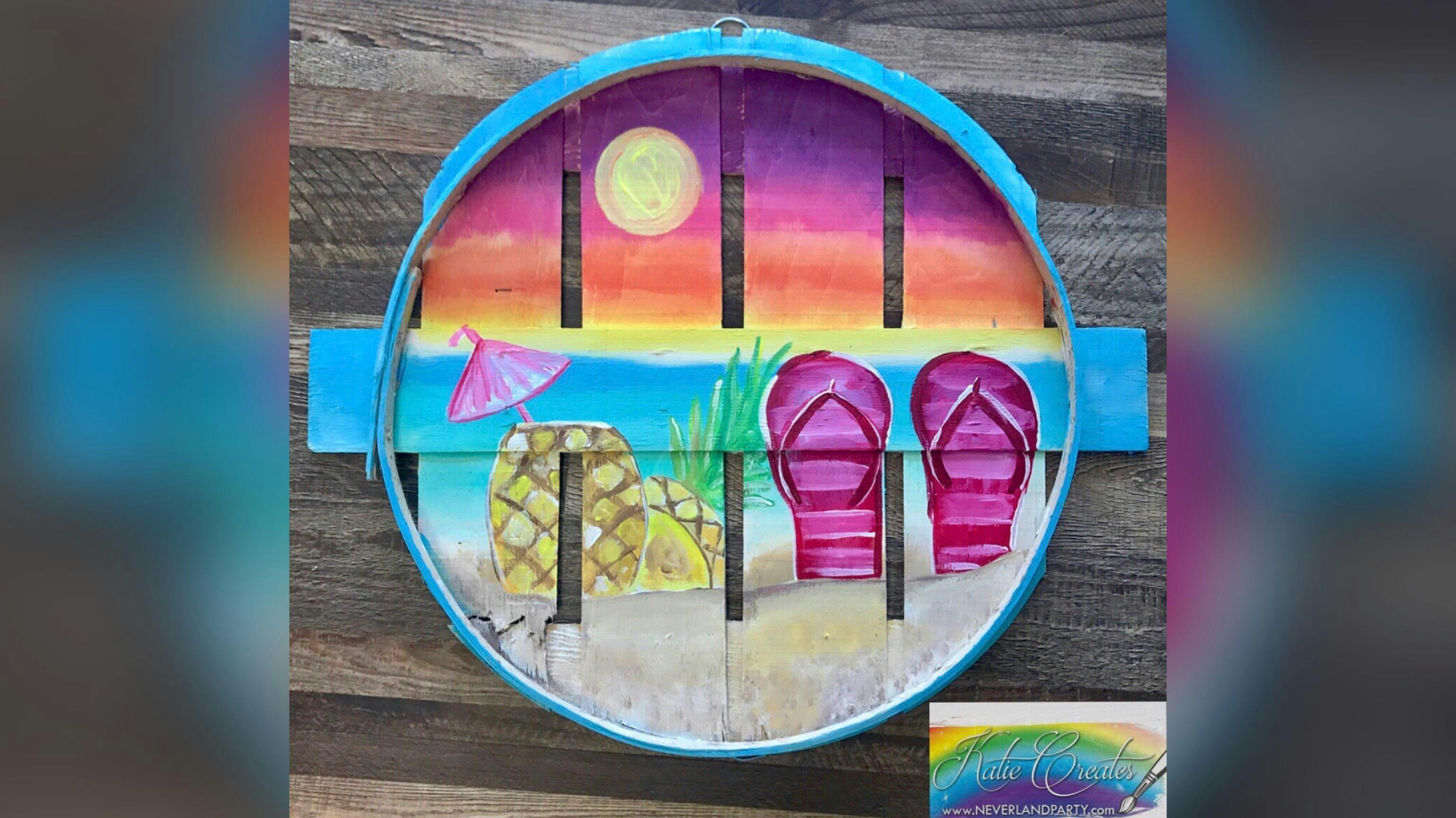 Tropical Beach Pasadena Pit Stop Pub With Artist Katie Detrich Tropical Beach Pasadena Pit Stop Pub With Artist Katie Detrich